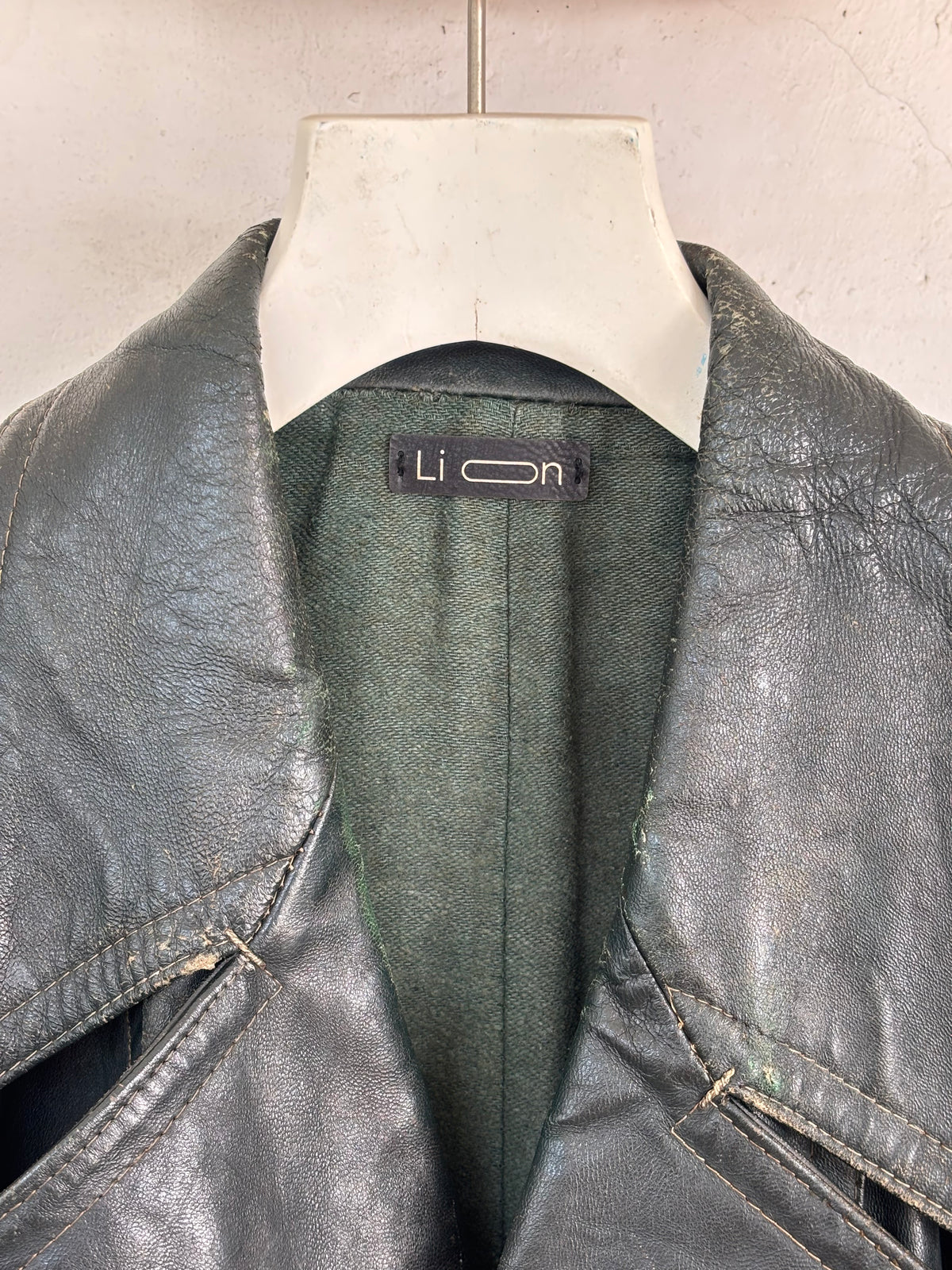 Hand-Painted Leather Jacket – The Question | Upcycled Vintage | LION Ibiza