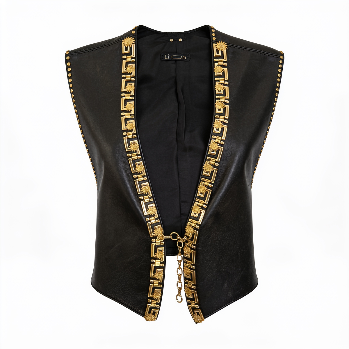 Hand-Painted Leather Jacket –  The Power of Love 003 | Upcycled Vintage | LION Ibiza