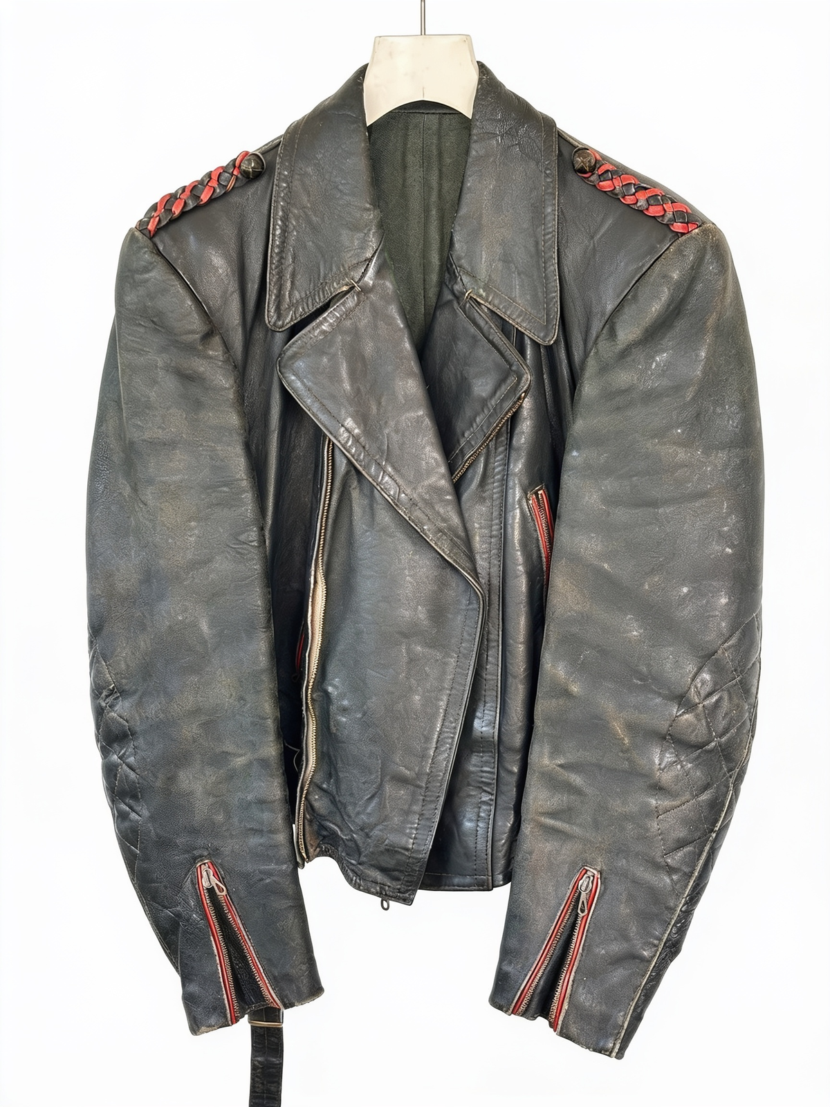 Hand-Painted Leather Jacket – The Question | Upcycled Vintage | LION Ibiza