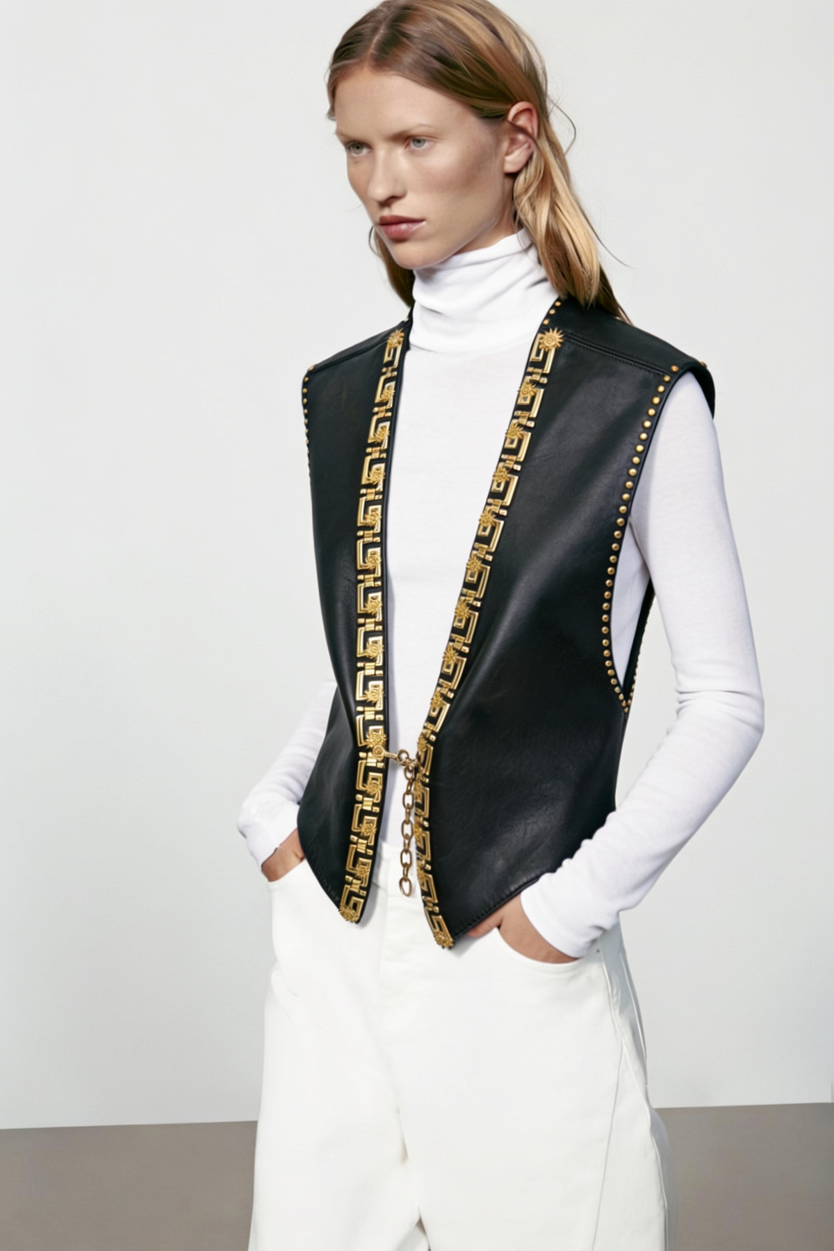 Hand-Painted Leather Jacket –  The Power of Love 003 | Upcycled Vintage | LION Ibiza