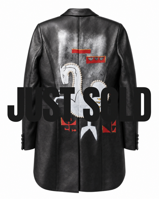Hand-Painted Vintage Grunge Leather Jacket – custom | LION Ibiza