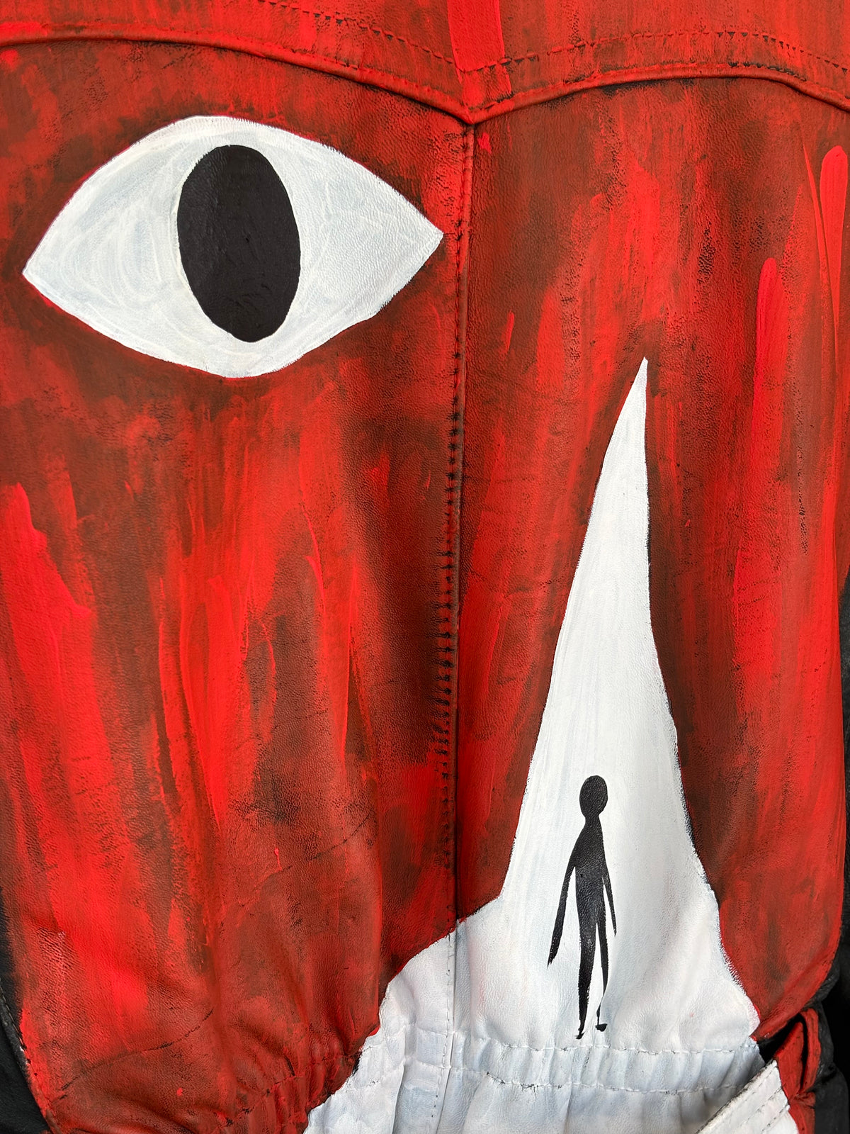 Hand-Painted Leather Jacket – The Question | Upcycled Vintage | LION Ibiza
