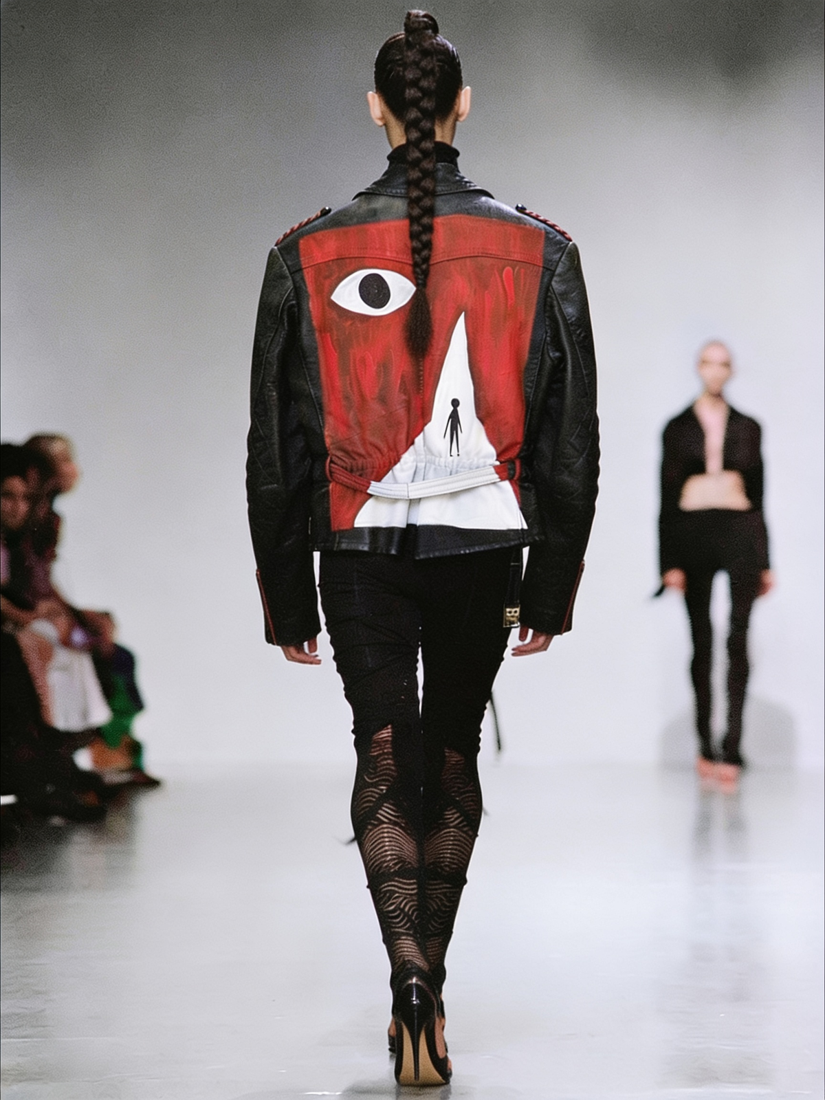 Hand-Painted Leather Jacket – The Question | Upcycled Vintage | LION Ibiza