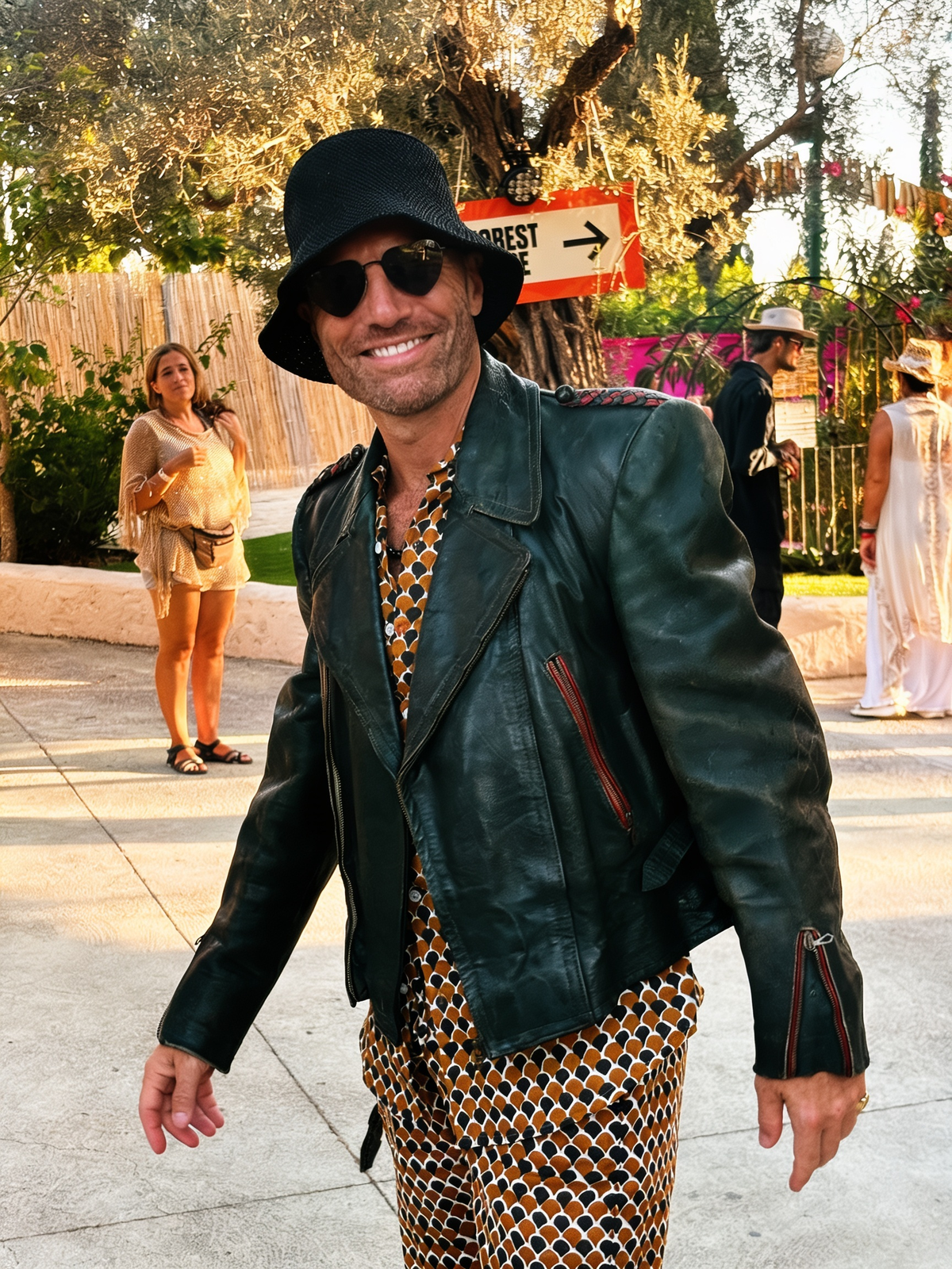 Hand-Painted Leather Jacket – The Question | Upcycled Vintage | LION Ibiza