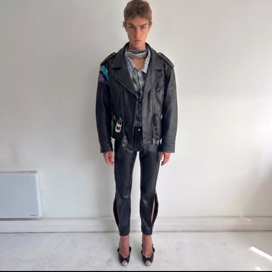 Hand-Painted Leather Jacket – LION x Caroline Navarro | Limited Edition Collaboration | LION Ibiza